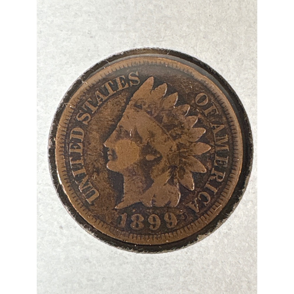 1899 Indian Head Penny One Cent US Copper Coin Circulated Antique Philadelphia